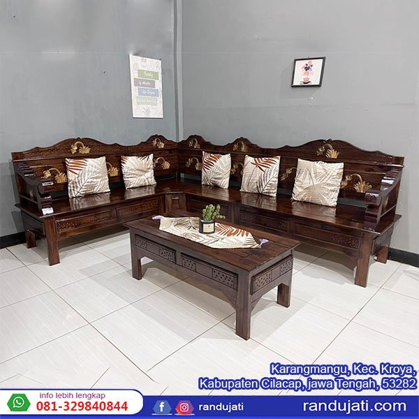 KURSI KAYU JATI SUDUT BAGONG JUMBO BLOK